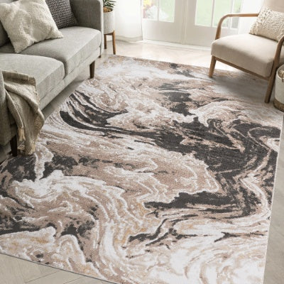Abstract Area Rug – Modern Non-Shedding Living Room Carpet