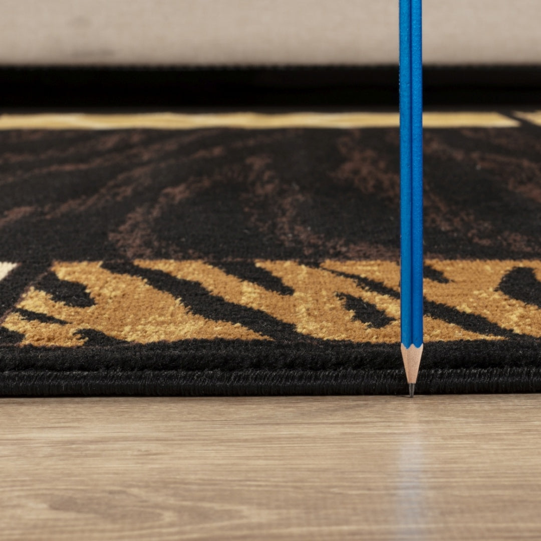 close up animal print rug texture