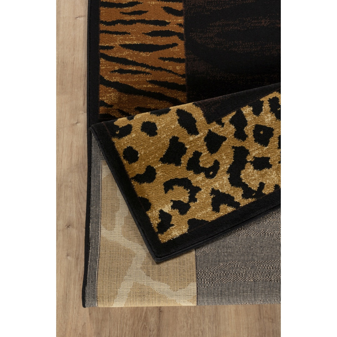 modern safari style black area rug