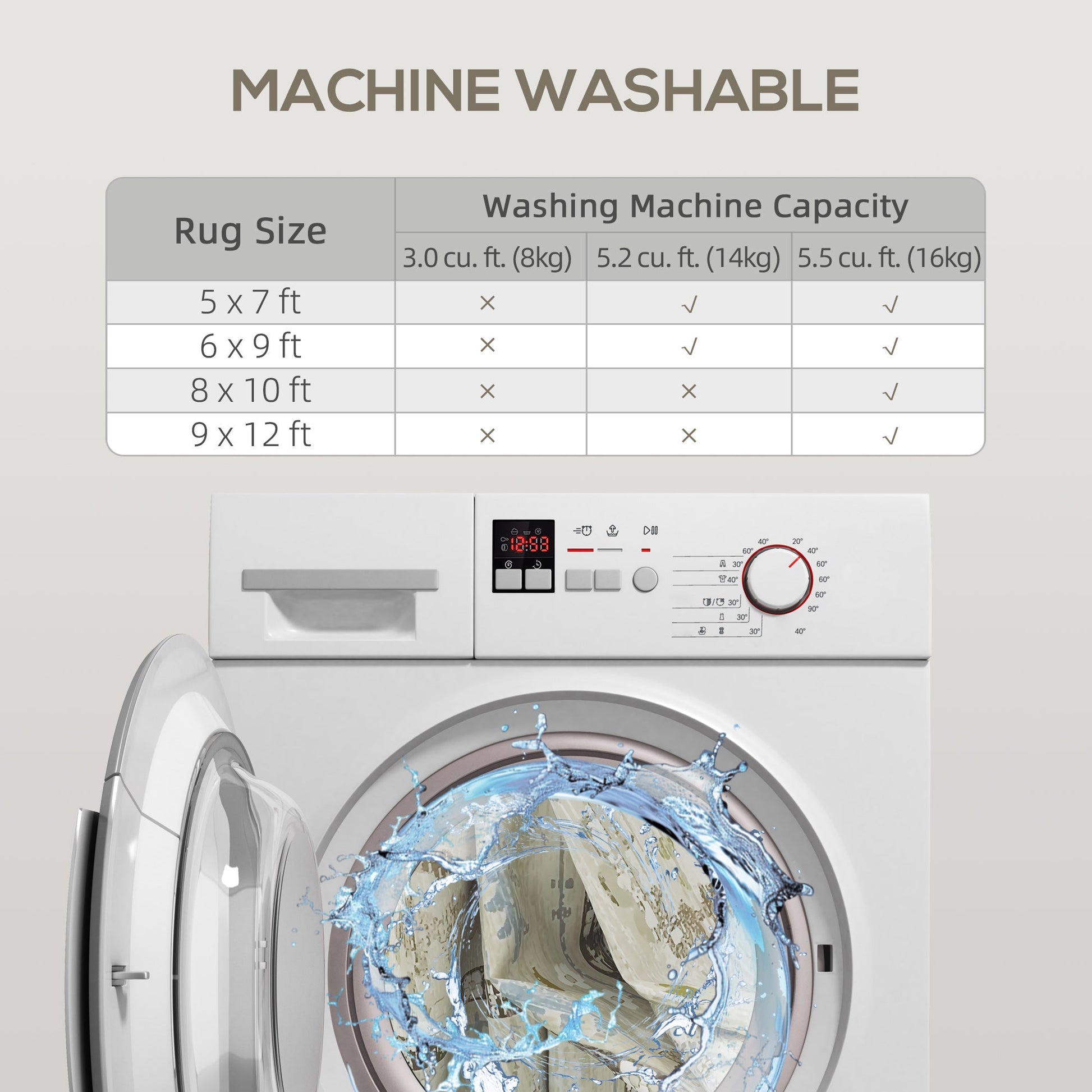 8x10 Area Rug Indoor Boho Machine Washable Carpet For Living Room Bedroom Dining Room Kitchen Blue - Blue - Living room